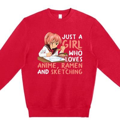 Anime Ra and Sketching A Japan Lover's Dream Premium Crewneck Sweatshirt