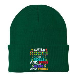 Autism Rocks And Rolls Funny Autism Awareness Month Knit Cap Winter Beanie