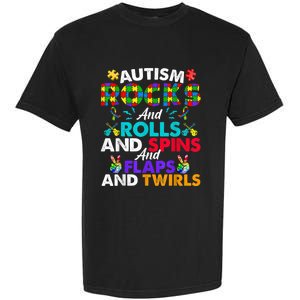 Autism Rocks And Rolls Funny Autism Awareness Month Garment-Dyed Heavyweight T-Shirt