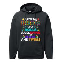 Autism Rocks And Rolls Funny Autism Awareness Month Performance Fleece Hoodie