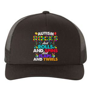 Autism Rocks And Rolls Funny Autism Awareness Month Yupoong Adult 5-Panel Trucker Hat