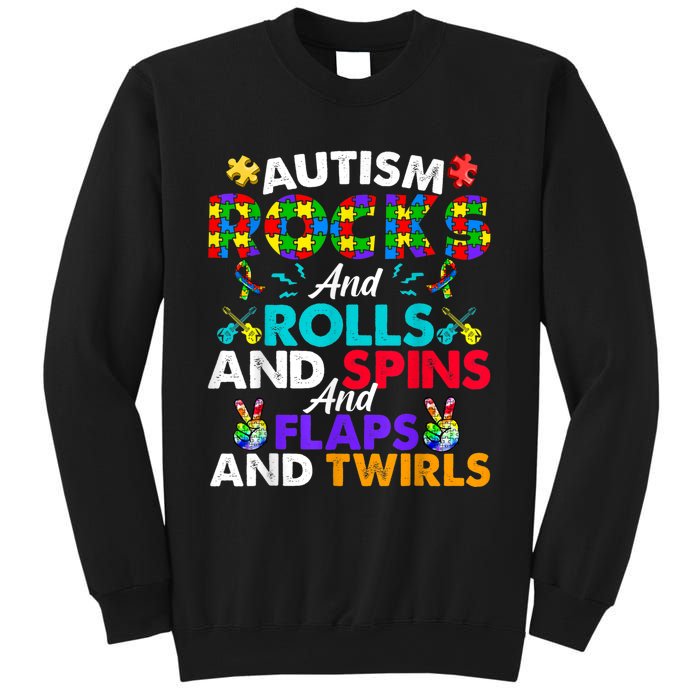 Autism Rocks And Rolls Funny Autism Awareness Month Sweatshirt