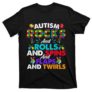 Autism Rocks And Rolls Funny Autism Awareness Month T-Shirt