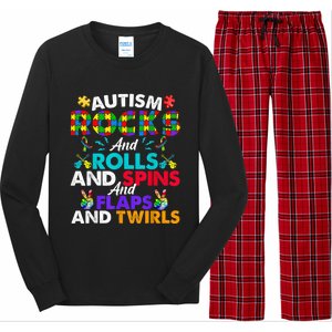 Autism Rocks And Rolls Funny Autism Awareness Month Long Sleeve Pajama Set