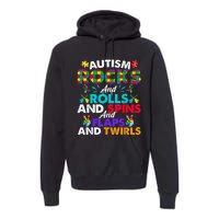 Autism Rocks And Rolls Funny Autism Awareness Month Premium Hoodie