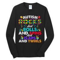 Autism Rocks And Rolls Funny Autism Awareness Month Tall Long Sleeve T-Shirt