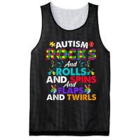 Autism Rocks And Rolls Funny Autism Awareness Month Mesh Reversible Basketball Jersey Tank