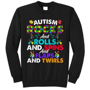 Autism Rocks And Rolls Funny Autism Awareness Month Tall Sweatshirt