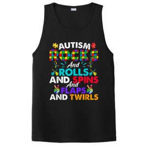 Autism Rocks And Rolls Funny Autism Awareness Month PosiCharge Competitor Tank