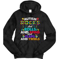 Autism Rocks And Rolls Funny Autism Awareness Month Tie Dye Hoodie