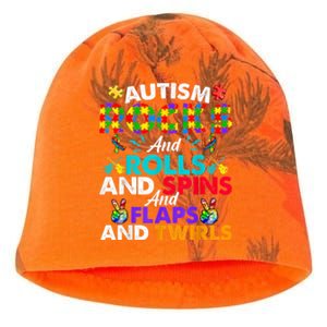 Autism Rocks And Rolls Funny Autism Awareness Month Kati - Camo Knit Beanie