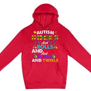 Autism Rocks And Rolls Funny Autism Awareness Month Premium Pullover Hoodie