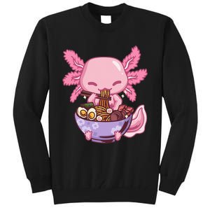 Axolotl Ramen Anime Kawaii Eating Tall Sweatshirt