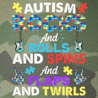 Autism Rocks And Rolls And Spins And Flaps And Twists Legacy Tie Dye Trucker Hat