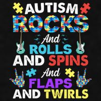 Autism Rocks And Rolls And Spins And Flaps And Twists Ladies PosiCharge Tri-Blend Wicking Tank