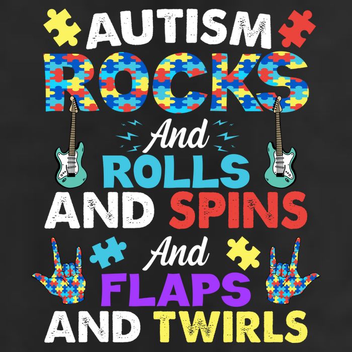 Autism Rocks And Rolls And Spins And Flaps And Twists Garment-Dyed Heavyweight T-Shirt