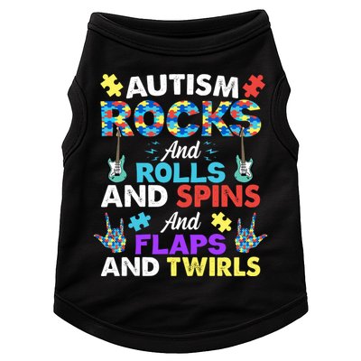 Autism Rocks And Rolls And Spins And Flaps And Twists Doggie Tank