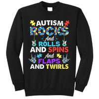 Autism Rocks And Rolls And Spins And Flaps And Twists Sweatshirt