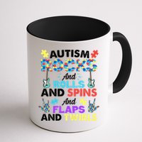 Autism Rocks And Rolls And Spins And Flaps And Twists Mug