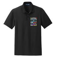 Autism Rocks And Rolls And Spins And Flaps And Twists Dry Zone Grid Polo
