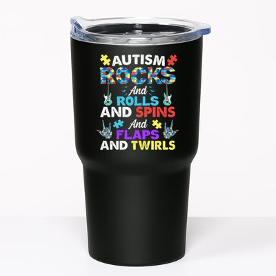 Autism Rocks And Rolls And Spins And Flaps And Twists Tumbler