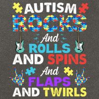 Autism Rocks And Rolls And Spins And Flaps And Twists Cotton Canvas Backpack