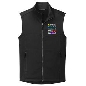 Autism Rocks And Rolls And Spins And Flaps And Twists Collective Smooth Fleece Vest