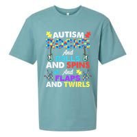 Autism Rocks And Rolls And Spins And Flaps And Twists Sueded Cloud Jersey T-Shirt