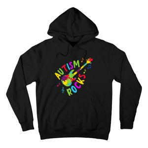 Autism Rocks Autism Awareness Guitar Puzzle Pieces Hoodie