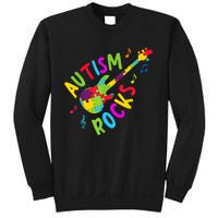 Autism Rocks Autism Awareness Guitar Puzzle Pieces Sweatshirt