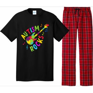 Autism Rocks Autism Awareness Guitar Puzzle Pieces Pajama Set