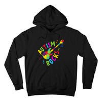 Autism Rocks Autism Awareness Guitar Puzzle Pieces Tall Hoodie