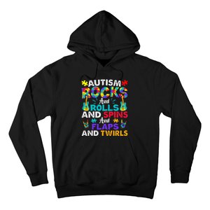 Autism Rocks And Rolls Funny Autism Awareness Month Hoodie