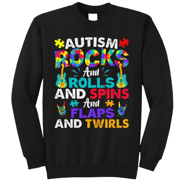 Autism Rocks And Rolls Funny Autism Awareness Month Sweatshirt