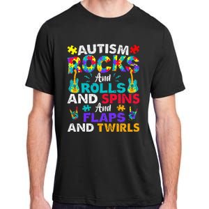 Autism Rocks And Rolls Funny Autism Awareness Month Adult ChromaSoft Performance T-Shirt