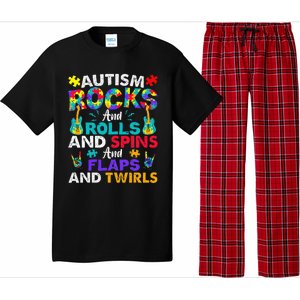 Autism Rocks And Rolls Funny Autism Awareness Month Pajama Set