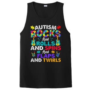 Autism Rocks And Rolls Funny Autism Awareness Month PosiCharge Competitor Tank