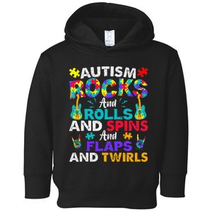 Autism Rocks And Rolls Funny Autism Awareness Month Toddler Hoodie