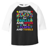 Autism Rocks And Rolls Funny Autism Awareness Month Toddler Fine Jersey T-Shirt