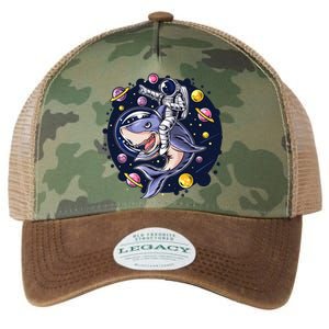 Astronauts Ride A Shark In Space ( Galaxy ) With The Planets Legacy Tie Dye Trucker Hat