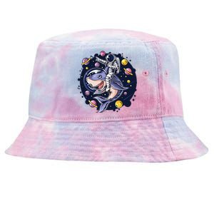 Astronauts Ride A Shark In Space ( Galaxy ) With The Planets Tie-Dyed Bucket Hat