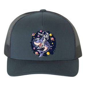 Astronauts Ride A Shark In Space ( Galaxy ) With The Planets Yupoong Adult 5-Panel Trucker Hat