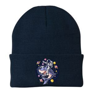 Astronauts Ride A Shark In Space ( Galaxy ) With The Planets Knit Cap Winter Beanie