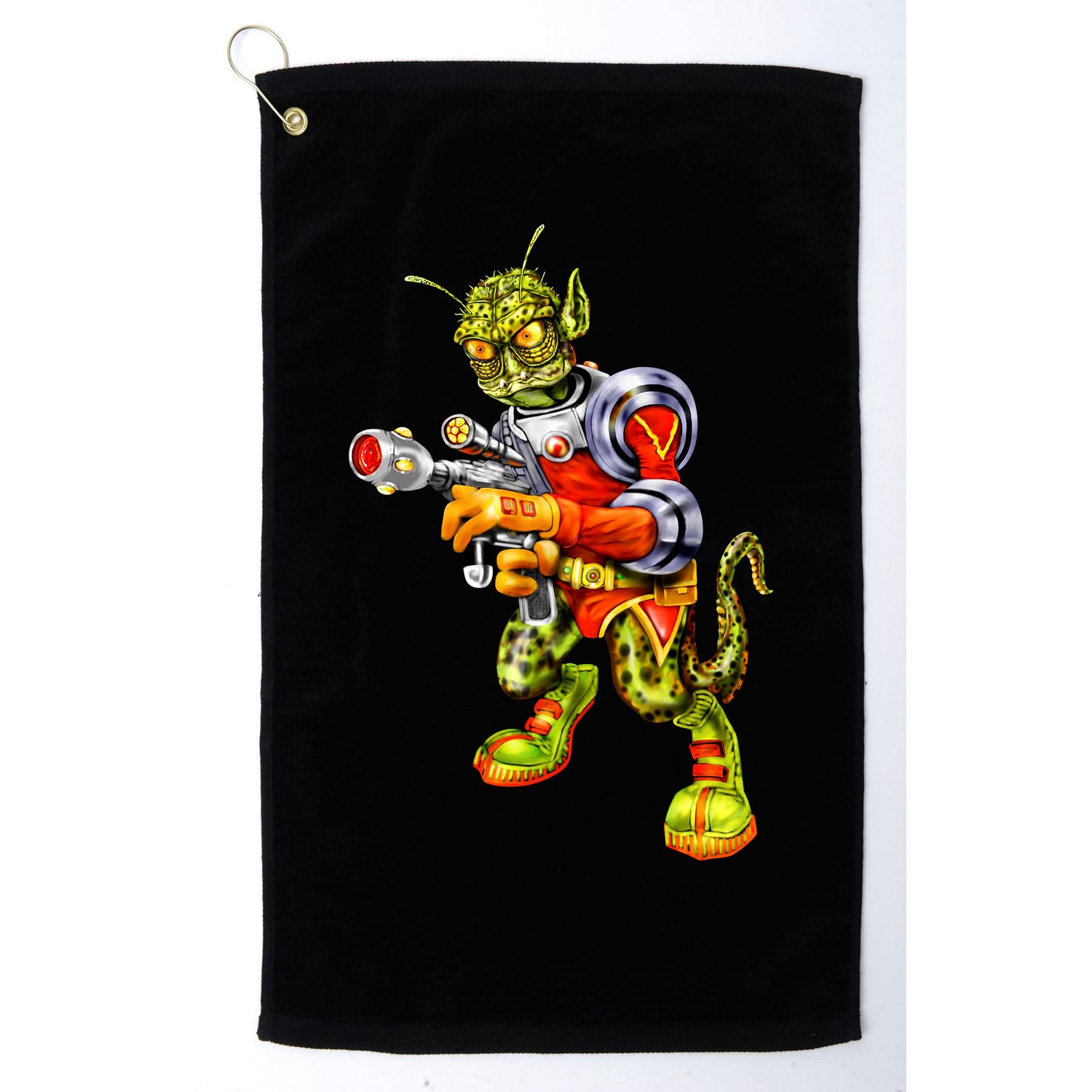 Alien Reptilian Golf Towel