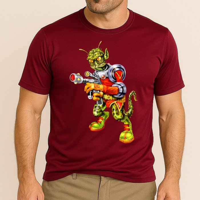 Alien Reptilian Cooling Performance Crew T-Shirt