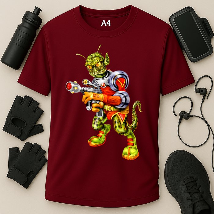Alien Reptilian Cooling Performance Crew T-Shirt
