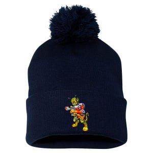 Alien Reptilian Pom Pom 12in Knit Beanie