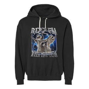 Autistic Racoon Autism Meme Funny Rizz Em With The Tism Garment-Dyed Fleece Hoodie