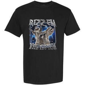 Autistic Racoon Autism Meme Funny Rizz Em With The Tism Garment-Dyed Heavyweight T-Shirt