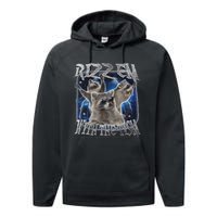 Autistic Racoon Autism Meme Funny Rizz Em With The Tism Performance Fleece Hoodie